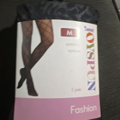 Joyspun Women's Tights Size Small 2 Pair NEW Black Color